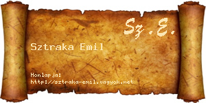 Sztraka Emil névjegykártya